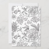 Floral Sophisticated Black Elegant Vrijgezellenfee Kaart (Achterkant)