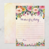 Floral Souhaite Pour Les Cartes Conseils Pour Bébé (Devant / Derrière)