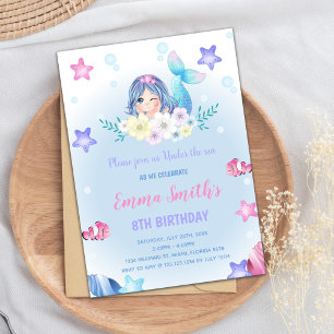 Floral sous les invitations de sirènes de mer
