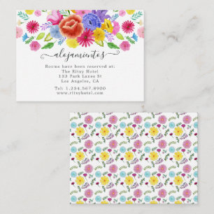 Floral Spain Fiesta Wedding Accommodations Informatiekaartje