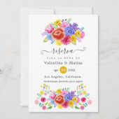 Floral Spain Fiesta Wedding Save The Date (Voorkant)
