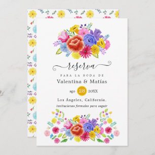 Floral Spain Fiesta Wedding Save The Date