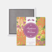 Floral sparen de Datum Magnet Magneet (Voorkant / Achterkant)