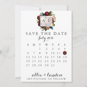 Floral sparen de DatumKalender Save The Date