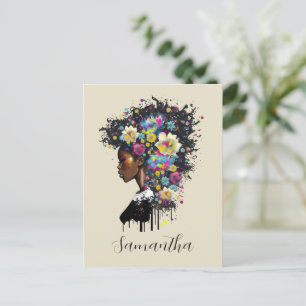 Floral Sparking African American Woman Briefkaart
