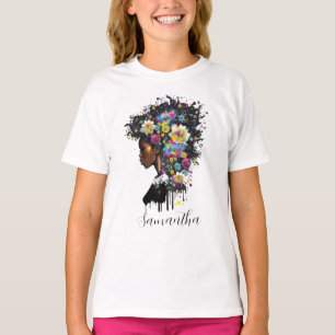 Floral Sparking African American Woman T-shirt