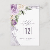 Floral Sparkles Mariage Numéro de table Mauve ID88 (Dos)