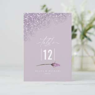 Floral Sparkles Mariage Numéro de table Mauve ID88