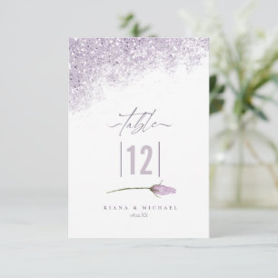 Floral Sparkles Mariage Numéro de table Mauve ID88