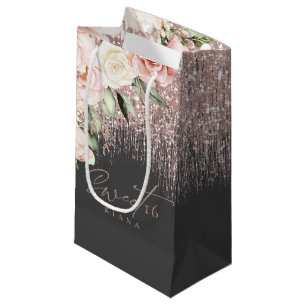 Floral Sparkles Sweet Sixteen Roos Gold/Blk ID912 Klein Cadeauzakje