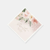 Floral Sparkles Sweet Sixteen Roos Gold ID912 Servet (Hoek)