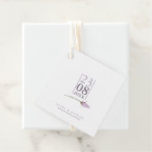 Floral Sparkles Wedding Date Mauve ID889 Bedankjes Labels (In situ)