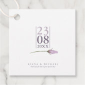 Floral Sparkles Wedding Date Mauve ID889 Bedankjes Labels (Voorkant)