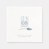Floral Sparkles Wedding Date White/Blue ID889 Servet (Voorkant)