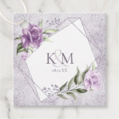 Floral Sparkles Wedding Initialen Mauve ID889 Bedankjes Labels (Voorkant)