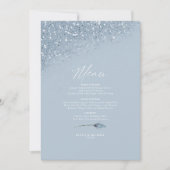 Floral Sparkles Wedding Menu4 Blue ID889 (Voorkant)