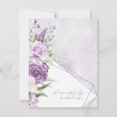 Floral Sparkles Wedding RSVP Mauve ID889 Kaartje (Voorkant)
