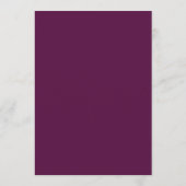 Floral Sparkling Amethyst Dîner Mariage Menu (Dos)