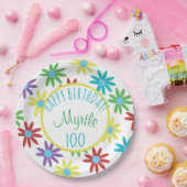 Floral Specialized 100th Birthday Paper Bord (Feest)