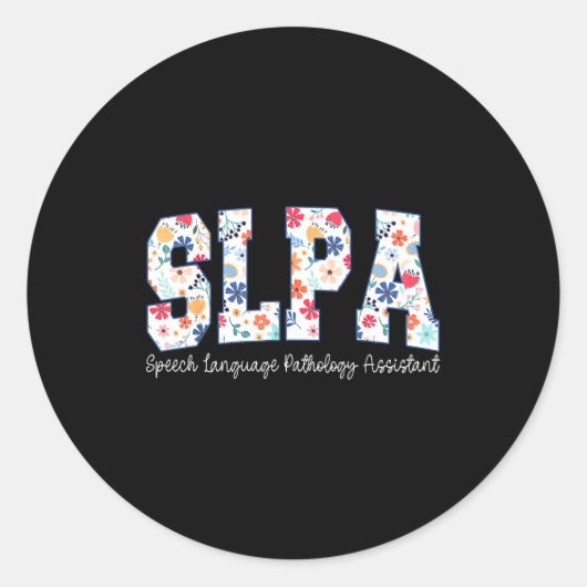 Floral Speech Language Pathology Istant Slpa Appre Ronde Sticker (Voorkant)
