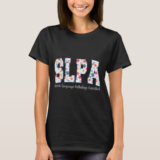 Floral Speech Language Pathology Istant Slpa Appre T-shirt (Voorkant)