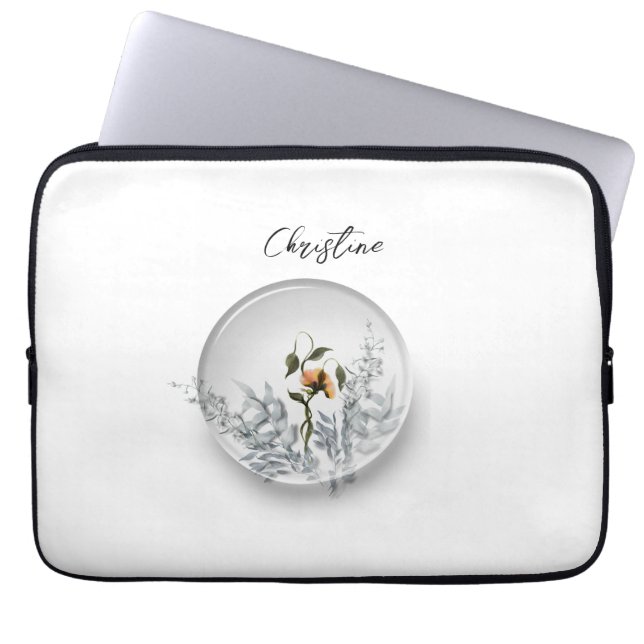 Floral sphere laptophoes laptop sleeve (Voorkant)
