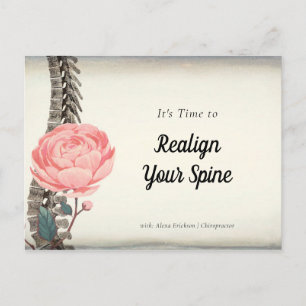  Floral Spine Chiropractor Benoeming Briefkaart