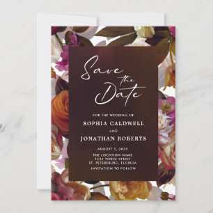 Floral Splendor QR Code Modern Moody Wedding Save The Date