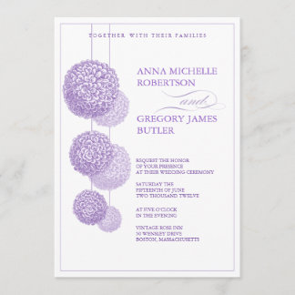 Floral Splendor Wedding Invitation Kaart