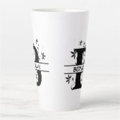 Floral Split Gepersonaliseerd alfabet monogram Let Latte Mok (Voorkant)