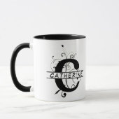 Floral Split Gepersonaliseerd alfabet monogram Let Mok (Links)