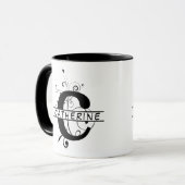 Floral Split Gepersonaliseerd alfabet monogram Let Mok (Voorkant links)
