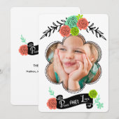 Floral Spray Peace and Love Carte photo (Devant / Derrière)