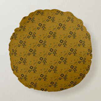 Floral Spray-S1-Gold-16 in ROND PILLOW Kussen