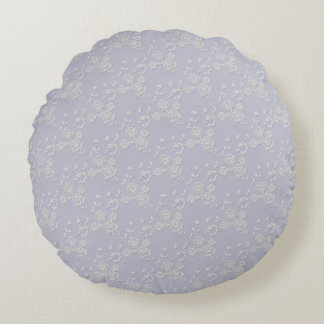 Floral Spray-S1-Paars-White-16 in ROND PILLOW Kussen