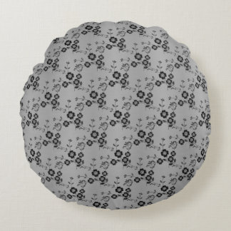Floral Spray-S1-Silver-16 in ROND PILLOW Kussen