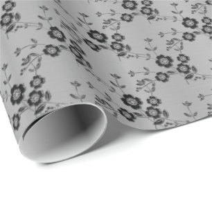 Floral Spray, Style 1-SILVER-GIFT WRAPPERPAPIER Cadeaupapier