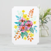 Floral Spray Wedding Invitation Kaart (Staand voorkant)