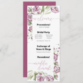 Floral Spray Wedding Programme (Devant / Derrière)