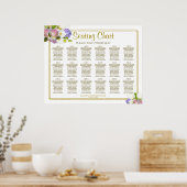 Floral Spring 18 Table Wedding Seating Chart Poster (Keuken)
