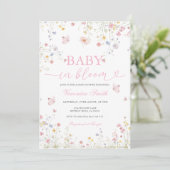 Floral Spring Baby in Bloom Baby Shower Invitation (Debout devant)