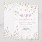 Floral Spring Baby in Bloom Baby Shower Invitation (Devant / Derrière)