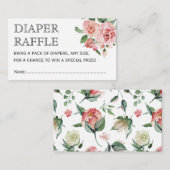Floral Spring Baby shower Luier Raffle Tickets Informatiekaartje (Voorkant / Achterkant)