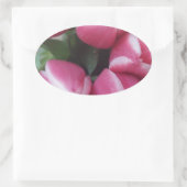 Floral Spring Bouquet of Pink Tulips, Flowers Ovale Sticker (Tas)
