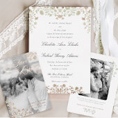 Floral Spring Chinoiserie Foil Faire-part de maria