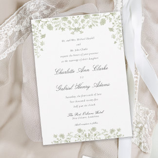 Floral Spring Chinoiserie Wedding Kaart