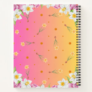 Floral Spring Daffodil Dusty Blue op maat Notitieboek