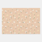 Floral Spring Daffodil | Groen en Sinaasappel Inpakpapier Vel (Voorkant 3)