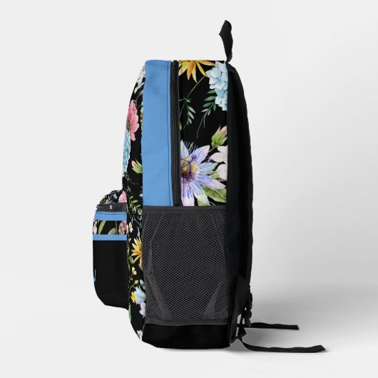 Floral Spring Design Gepersonaliseerde blauwe sier Bedrukte Rugzak (Rechts)