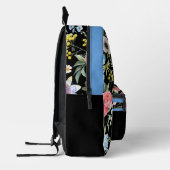 Floral Spring Design Gepersonaliseerde blauwe sier Bedrukte Rugzak (Links)